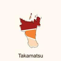Takamatsu Karte. leer Vektor Karte von das Land. Grenzen von Japan zum Ihre Infografik. Vektor Illustration. Design Vorlage