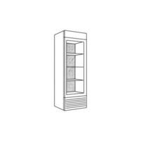 linje konst vektor design av kylskåp, ikon minimalistisk illustration design mall