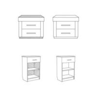 einstellen von Bett Tabelle Möbel minimalistisch Logo, Vektor Symbol Illustration Design Vorlage