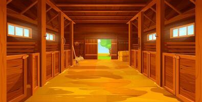 Karikatur Bauernhof stabil, Scheune Innere mit Sand Fußboden vektor