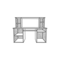 Jahrgang Schreibtisch Möbel Symbol minimalistisch Vektor Logo Design Vorlage, Vektor Illustration von hoch Qualität Stil Symbole