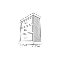 Möbel minimalistisch Schublade Linie Logo, Vektor Symbol Illustration Design Vorlage