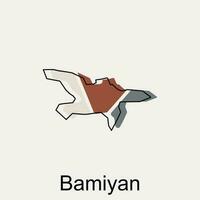 Karte von Bamiyan Provinz von Afghanistan Linie modern Illustration Design, Element Grafik Illustration Vorlage vektor