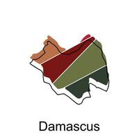 Karte von Damaskus Vektor Illustration Design Vorlage, auf ein Weiß Hintergrund. Karte zum Infografik und geografisch Information.