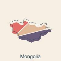 Vektor Karte von Mongolei modern Umriss, hoch detailliert Vektor Karte Mongolei Illustration Vektor Design Vorlage, geeignet zum Ihre Unternehmen