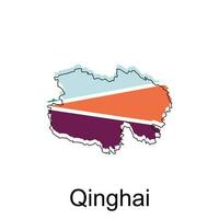 qinghai Stadt Karte Republik von China, Shanxi Provinz, Karte Vektor Illustration Design Vorlage, auf Weiß Hintergrund