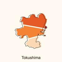 Vektor Karte von tokushima modern Umriss, hoch detailliert Vektor Karte Japan Illustration Vektor Design Vorlage, geeignet zum Ihre Unternehmen