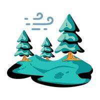 trendig tall skog vektor