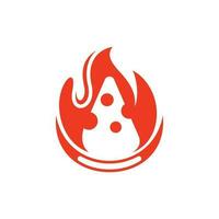 Feuer Pizza Logo Design Vorlage, Scheibe von Pizza Restaurant Logo Illustration Design Vorlage vektor