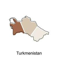 turkmenistan Karta på vit bakgrund illustration design mall, Karta internationell vektor mall med översikt grafisk skiss stil, lämplig för din företag