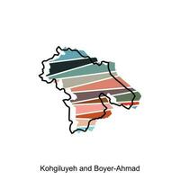 Kohgiluyeh und Junge ahmad hervorgehoben auf ich rannte Karte, Illustration Design Vorlage vektor