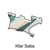 kfar saba Karta ikon vektor illustration, Karta är markerad på de Israel Land, illustration design mall