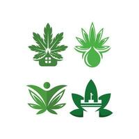 uppsättning cannabis logotyp design mall, element grafisk illustration logotyp vektor