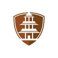 ikon vektor grafisk av skydda pagod, enkel slott tempel logotyp ikon