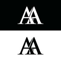 första aa monogram logotyp, brev logotyp design mall vektor, lämplig för din företag vektor