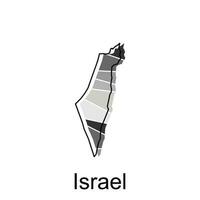 Israel Karta platt ikon illustration, vektor Karta av Israel med som heter styrning och resa ikoner mall