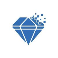 data diamant digital pixel logotyp design mall, logotyp mall vektor illustration design