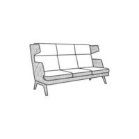 soffa möbel ikon logotyp, Hem interiör, minimalism design interiör möbel logotyp vektor