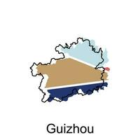 hoch detailliert Vektor Karte von Guizhou modern Umriss, Logo Vektor Design. abstrakt, Designs Konzept, Logo, Logo Element zum Vorlage.