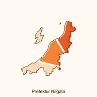 Präfektur Niigata hoch detailliert Illustration Karte, Japan Karte, Welt Karte Land Vektor Illustration Vorlage