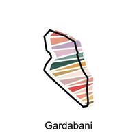 gardabani Flagge und Karte Illustration Vektor, Georgia Karte Vektor Design Vorlage