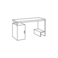 linje enkel möbel design av tabell ikon, element grafisk illustration mall vektor