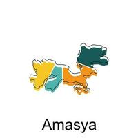 amasya värld Karta vektor design mall, grafisk stil isolerat på vit bakgrund, lämplig för din företag