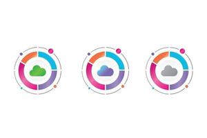 moln ikon i cirkeldiagram vektor