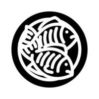 Taiyaki japanisch Essen Glyphe Symbol Vektor Illustration