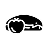 Tomate Brötchen Essen Mahlzeit Glyphe Symbol Vektor Illustration