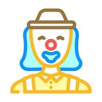 Clown Kopf Show Farbe Symbol Vektor Illustration