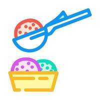 napolitanska is grädde skopa mat mellanmål Färg ikon vektor illustration