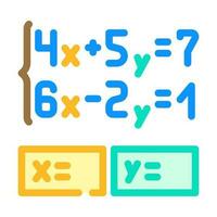 ekvation matematik vetenskap utbildning Färg ikon vektor illustration