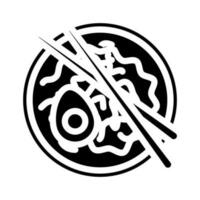 Ramen Nudeln japanisch Essen Glyphe Symbol Vektor Illustration
