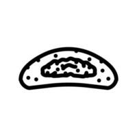 Vegetarisch Brötchen Essen Mahlzeit Linie Symbol Vektor Illustration