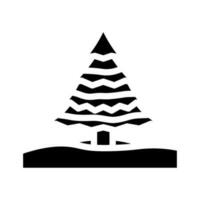 Schnee bedeckt Baum Winter Jahreszeit Glyphe Symbol Vektor Illustration