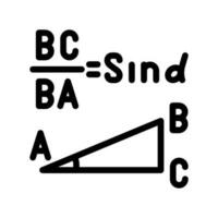 trigonometri matematik vetenskap utbildning linje ikon vektor illustration