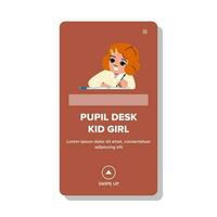 Schüler Schreibtisch Kind Mädchen Vektor