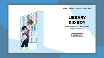 Bibliothek Kind Junge Vektor