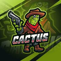 Kaktus Cowboy Esport Maskottchen Logo Design vektor