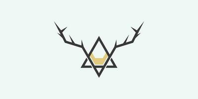 rådjur horn logotyp design med enkel begrepp vektor