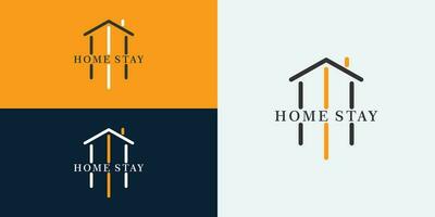 Zuhause bleibe Logo Design mit einfach Konzept vektor