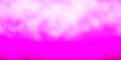 hellvioletter rosa Vektorhintergrund mit bunten Sternen, die bunte Illustration mit kleinen und großen Sternen für Ihre Geschäftsförderung leuchten vektor