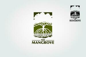 das Mangrove Logo Vorlage. das Main Symbol von das Logo ist ein Mangroven Baum, diese Logo symbolisiert ein Schutz, Wachstum, Stärke und Pflege oder Besorgnis, Sorge zu Strand, Wald und Universum. vektor