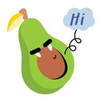 modisch Avocado Emoji vektor