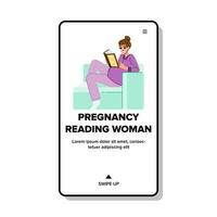 graviditet läsning kvinna vektor
