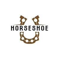 hästsko logotyp, cowboy häst vektor, ikon design symbol mall vektor