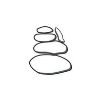 Stein Logo, Vektor Zen Meditation Stein Balance Ruhe, Yoga minimalistisch einfach Design, Silhouette Illustration