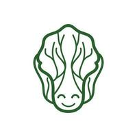 kimchi logotyp design, koreanska traditionell mat vektor, kål grön vegetabiliska logotyp illustration, företag varumärke ikon vektor