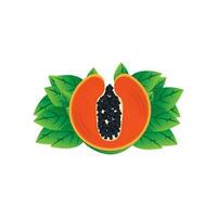 Papaya-Logo-Design, Vitamin-Frucht-Vektor, Symbol für Fruchtprodukt-Markenillustration vektor